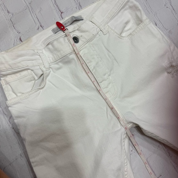 ZARA MAN Men's White Distressed skinny stretch Jeans floral appliqué size 32 GUC - Picture 4 of 15